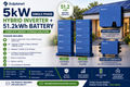 Solplanet 5kW Single Phase Hybrid Inverter + 51.2kWh Battery Package