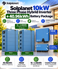 Solplanet 10kW Three Phase Hybrid Inverter + 40.96kWh Battery Package
