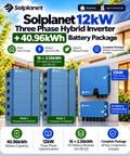 Solplanet 12kW Three Phase Hybrid Inverter + 40.96kWh Battery Package