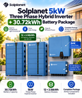 Solplanet 5kW Three Phase Hybrid Inverter + 30.72kWh Battery Package