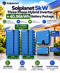 Solplanet 5kW Three Phase Hybrid Inverter + 40.96kWh Battery Package
