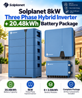 Solplanet 8kW Three Phase Hybrid Inverter + 20.48kWh Battery Package